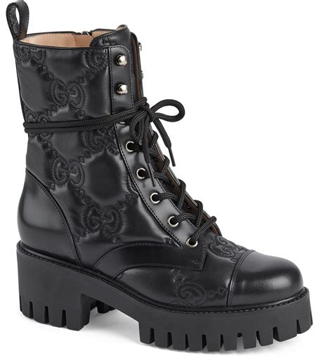 gucci black studded boots|gucci black combat boots.